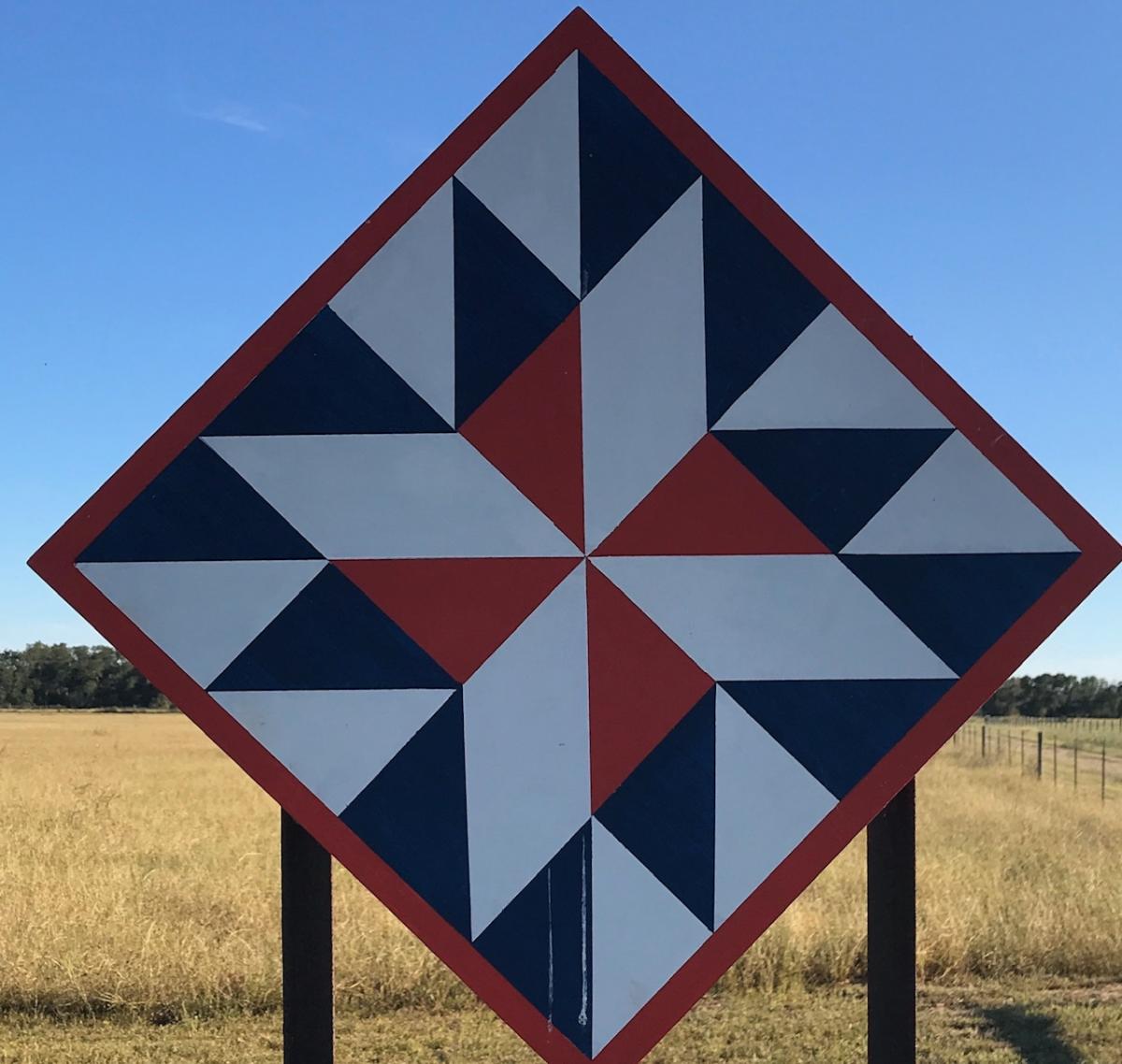 Winchester Texas Quilt Block Trail Red, White and Blue