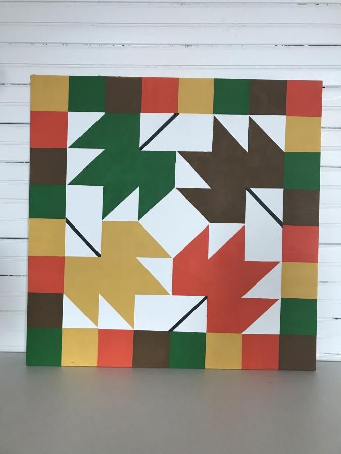 Winchester Texas Quilt Block Trail Fall Leaves 2'x2' 85.00